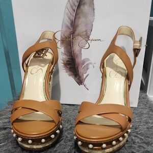 Jessica Simpson Brown Platform Sandals